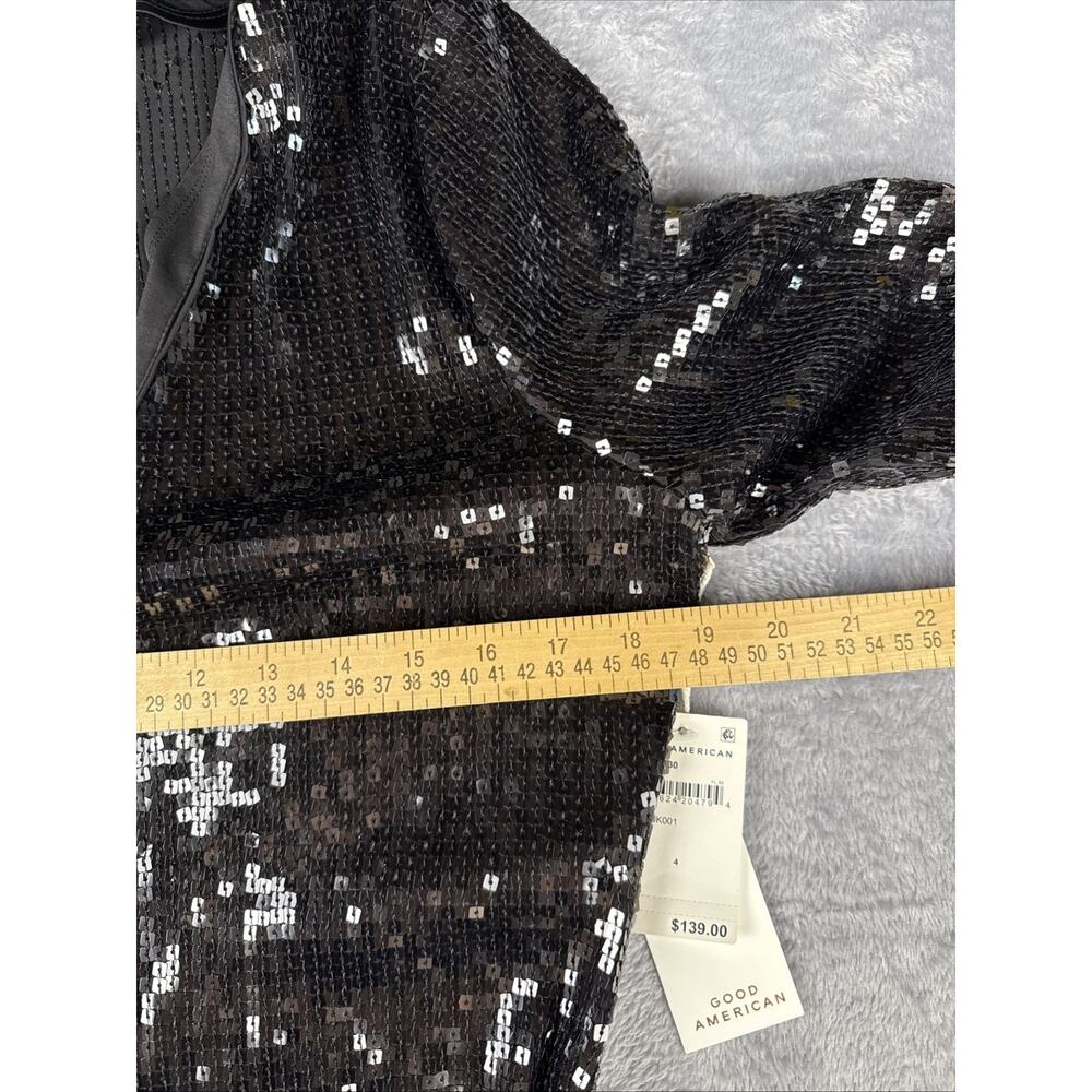 Good American Dress Black‎ Sequin New 4 Glam Bodycon Designer Party Formal - Picture 9 of 9